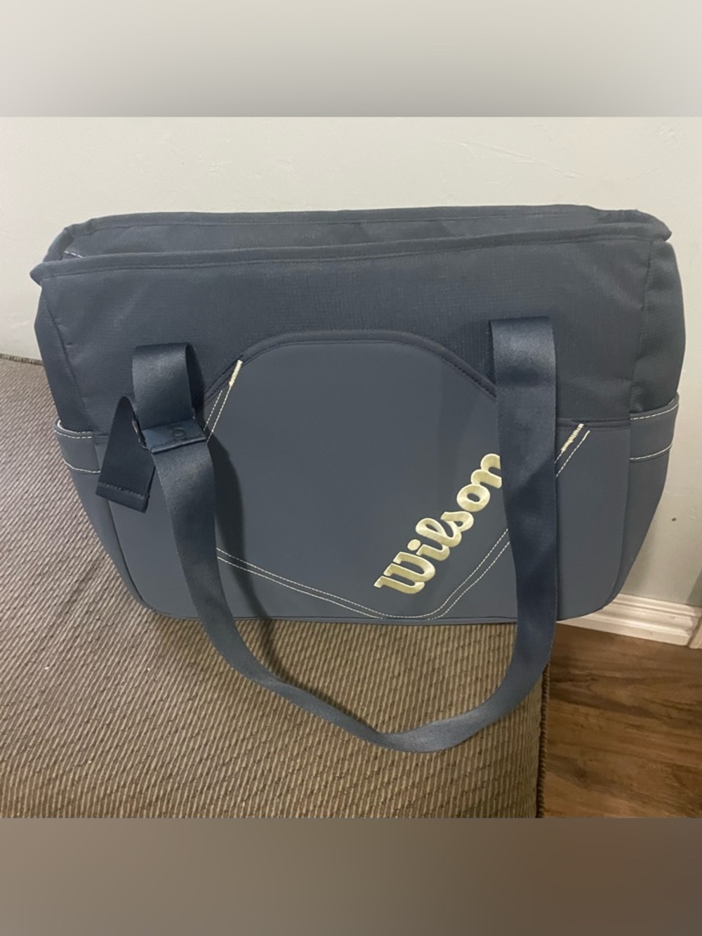 Wilson Navy and Cream Accent Logo Tote Bag